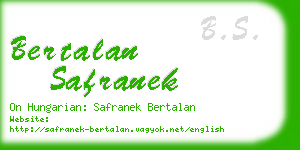 bertalan safranek business card